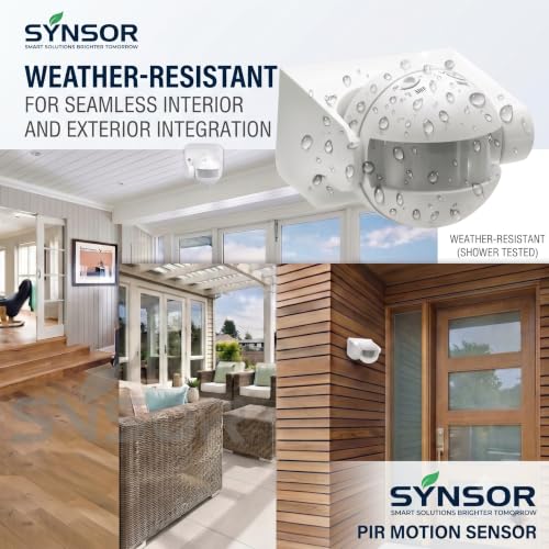 SYNSOR PIR Motion Sensor Wall Mounted 1-8m Detection Range — image 3