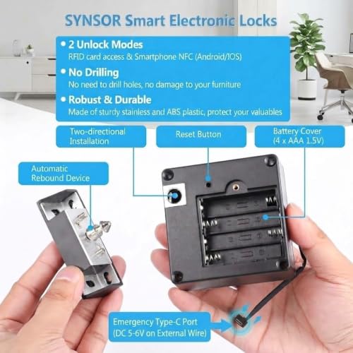 SYNSOR RFID Electronic Cabinet Lock With NFC Access — image 1