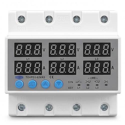 SYNSOR 3 Phase Automatic Over Under Voltage Protector 63A — main image
