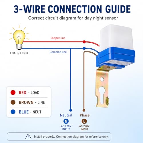 SYNSOR Photocell Day Night Sensor Switch 10A AC 220-270V — image 6