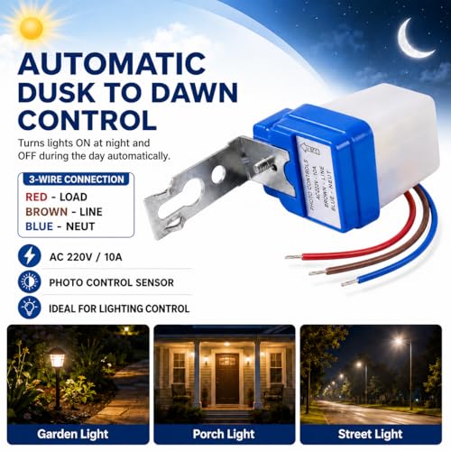 SYNSOR Photocell Day Night Sensor Switch 10A AC 220-270V — image 1