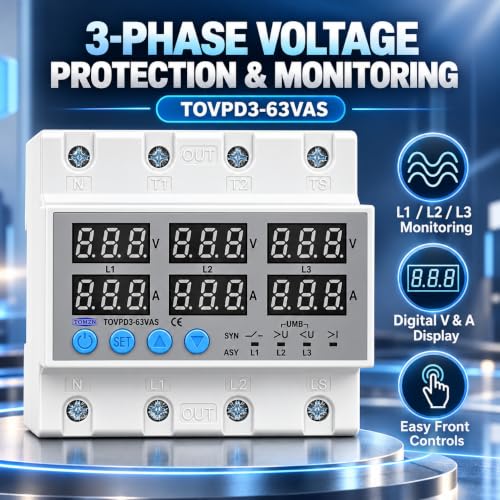SYNSOR 3 Phase Automatic Over Under Voltage Protector 63A — image 2