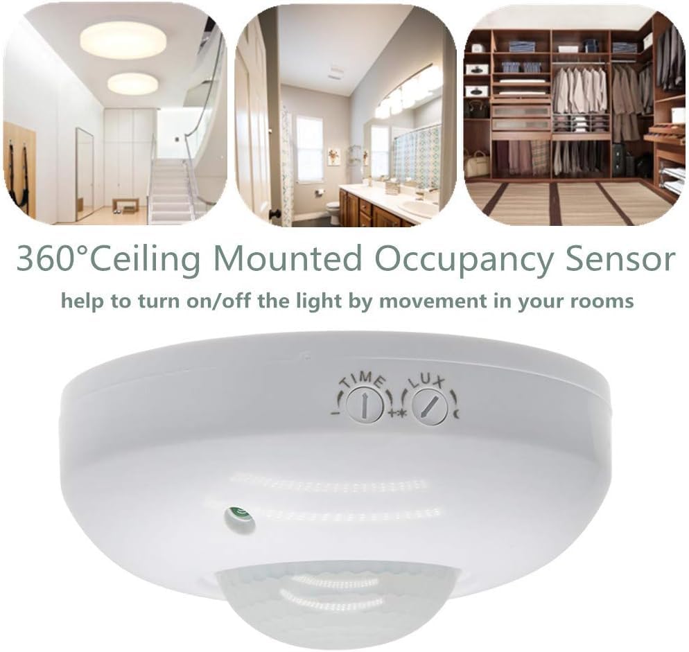 SYNSOR PIR Motion Sensor Ceiling Mounted 360 Degree White — image 2