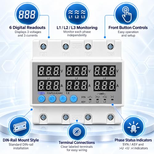SYNSOR 3 Phase Automatic Over Under Voltage Protector 63A — image 7