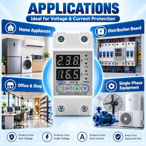 SYNSOR 63A Single Phase Automatic Over Under Voltage Protector — image 3