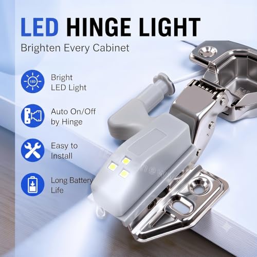 SYNSOR Cabinet Hinge LED Lights Set of 4 With Batteries — image 3